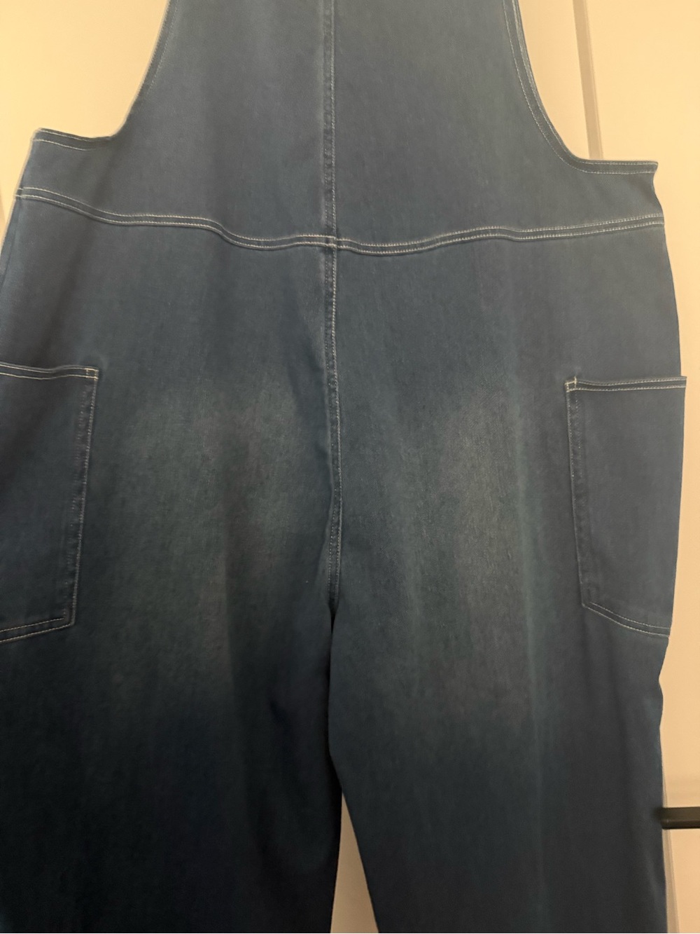 Halara Flex™ Denim Overalls Jumpsuit XL Wide Leg Dark Wash - Picture 14 of 14